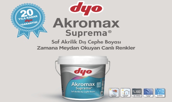 DYO'dan Son Teknoloji Dış Cephe Boyası: Akromax Suprema DYO'dan Son Teknoloji Dış Cephe Boyası: Akromax Suprema